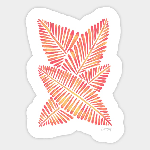 Pink Banana Leaves Sticker by CatCoq